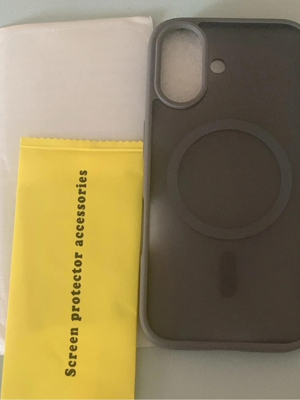 Wireless Charging Compatible Black Phone Case with MagSafe Ring
